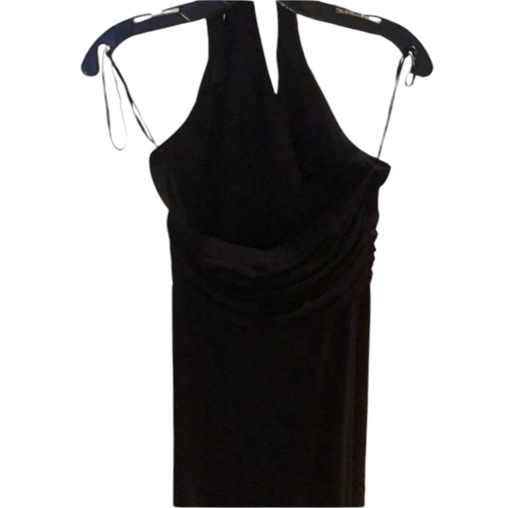 Evan Picone size 16 black classic halter dress with stretch Marilyn Monroe style
